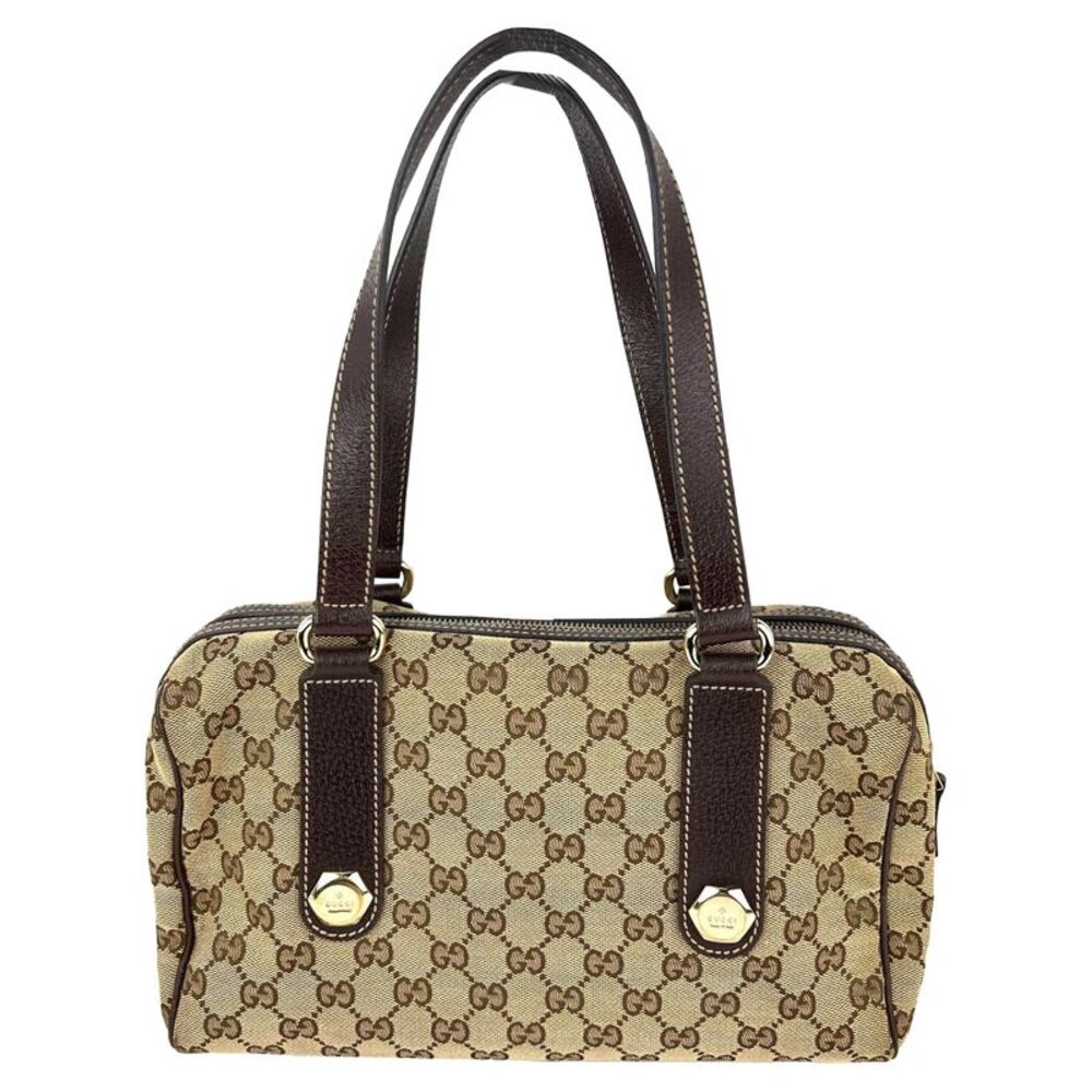 Gucci Small Charmy Brown GG Canvas Boston Bag Vintage